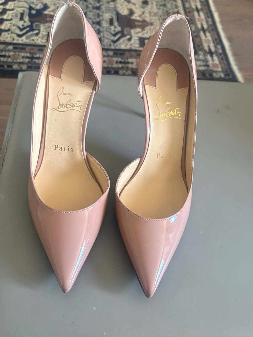 Christian Louboutin Blush Patent Pointed-Toe Pumps